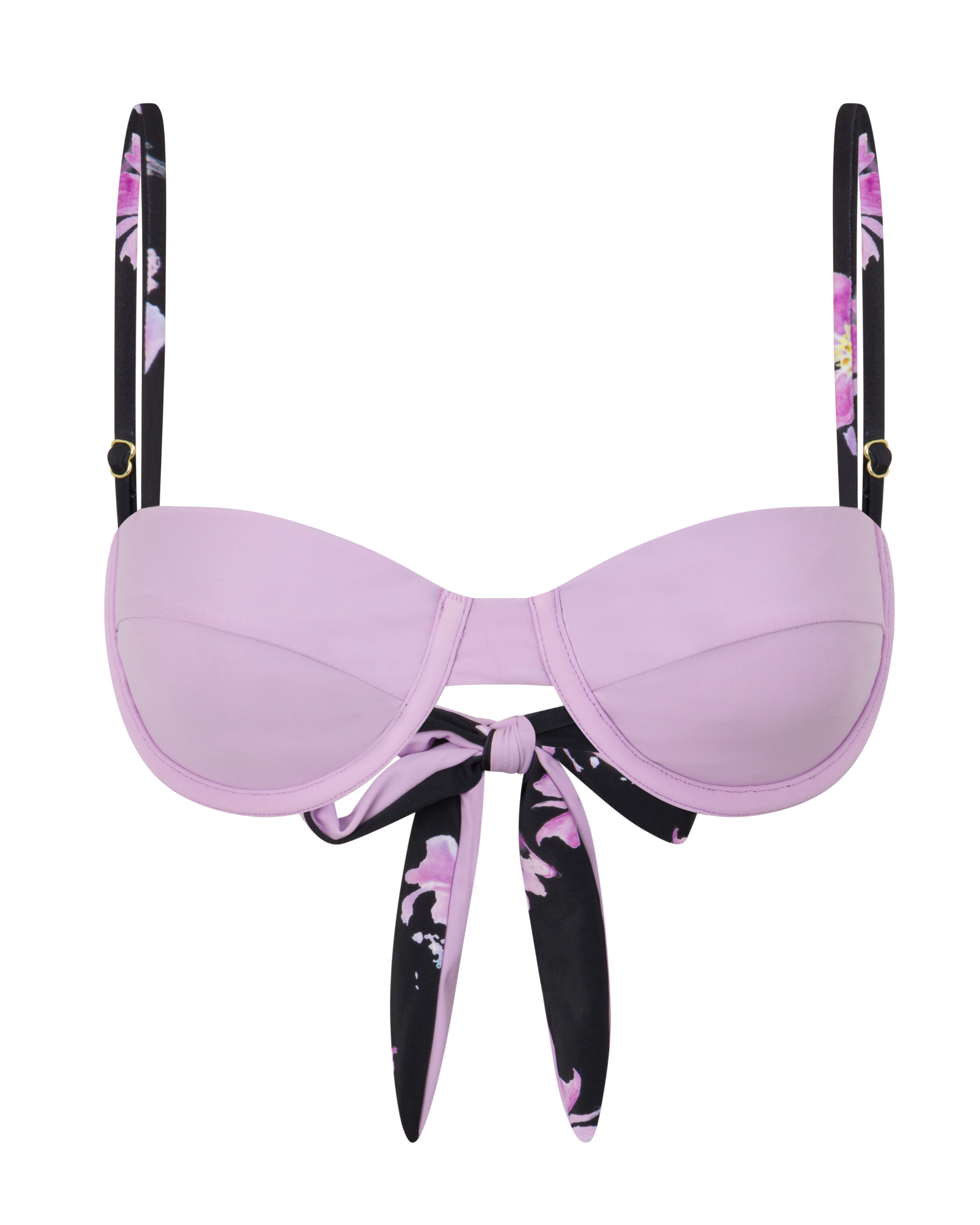 Balconette Tie Top Reversible- Midnight