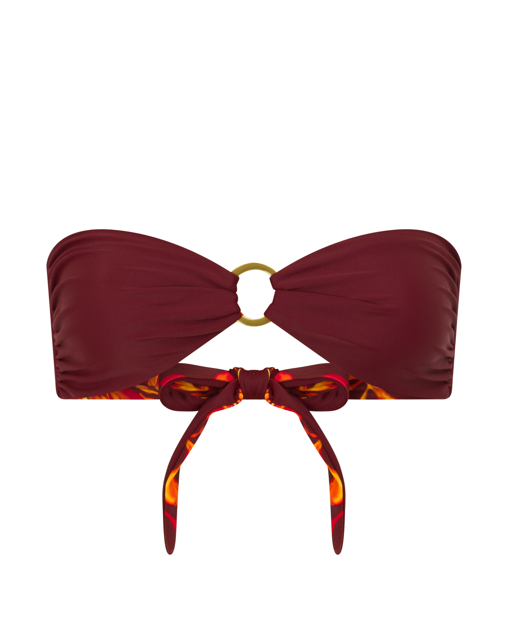 Bandeau Tie Top Reversible- Sangria
